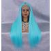 VEBONNY Vivid Fluorescent Blue Synthetic Lace Front Wig for Women - Long & Straight - Blue Radiance-824 - Buy Online on GoSupps.com