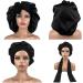 Satin Hair Bonnet for Women - Black Silk Shower Cap for Sleeping & Curly Hair Protection - Buy Online on GoSupps.com