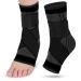 Adjustable Ankle Brace Compression Sleeve Arch Support & Foot Stabilizer Elastic Wrap for Plantar Fasciitis Achilles Tendonitis Recovery Sports Bandage Socks for Men & Women (Medium)