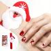Vatocu Christmas False Nails Short Red Press on Nails Snowflakes Elk Fake Nails Snowman Acrylic Stick on Nails for Women and Girls(24pcs) J