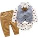 Volunboy Baby Boys Gentleman Suit 4 PCS Set | Formal Waistcoat Outfit Wedding Shirts + Vest + Bow Tie | 18-24 Months - Buy Online on GoSupps.com