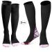 ZLYJ 2 Pairs Compression Socks for Men and Women Sports Knee High Socks for Travel and Ankle Protection Pink S