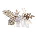 FRCOLOR 1pc Bridal Comb Women Headdress Pearl Hair Pin Bridal Side Comb Crystal Headpiece Wedding Hair Comb Hair Teasing Comb Tiara Bride Hair Comb Decorate Manual Women's Alloy