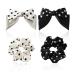 2 Pieces of Bow Hairpins and 2 Pieces of Hair Ties Simple Bow Hairpins Round Hairpins Women's French Hairpins Girls' Hair Accessories (Black Champagne Color)