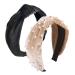 BEBEEPOO 2Pcs Pearl Velvet Wide Headbands - Vintage Style Hair Accessories - Buy Online on GoSupps.com