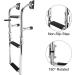 YaeMarine Stainless Steel 3 Step Folding Boat Ladder - Transom Foldable Stern Ladder with Mounting Screws (7101S) - Buy Online on GoSupps.com
