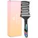 Hair Brush, Curved Vented Detangling Hair Brushes for Women Men Wet or Dry Hair,Faster Blow Drying Styling Professional Vent detangler brush for Curly Thick Wavy Thin Fine Long Short Hair(Black)