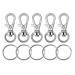 Paxcoo 100 Pcs Metal Swivel Lanyard Snap Hook with Key Rings (Silver)