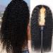 Tianbi 61 cm Curled Wig - Long Loose Lace Closure Brazilian Curly Front Wig for Black Women | Heat-Resistant Virgin Hair - Buy Online on GoSupps.com