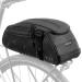 WOTOW Bike Reflective Rear Rack Bag, Water Resistant Bicycle Saddle Panniers, 8L Capacity Trunk Storage Bag, Cycling Back Seat Cargo Carrier Pouch with Shoulder Strap Travel Black