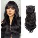 FDEETY Clip in Hair Extensions 22 Inch Set Curly Wave Long Hair Extension Clip ins Wavy Hair Extensions for Women Synthetic Clip on Extension (Dark Brown) - Buy Online on GoSupps.com