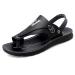 MisFun Toe Separate Flat Flip Flops/Microfiber Leather Bunion Orthotic Sandals/Large Toe Bone Correction Clip Toe Slippers/Suitable for Prevention Hallux Valgus (Color : Black Size : 7) 7 Black