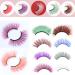 Colored Lashes Set: 5 Pairs Colorful Faux Mink False Eyelashes for Halloween & Easter | Long Dramatic Party Makeup Tools - Buy Online on GoSupps.com