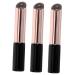 Angoily 3 pcs round head lip makeup lipstick brush applicator lips silicone makeup brush imitation wood handle lip scrub brush lipstick portable applicator Makeup Tools