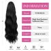 YUMOREAL Black Wavy Drawstring Ponytail Extension 22 Inch - Synthetic Heat-Resistant Fiber Hairpiece for Women - 1B (Natural Black) - Stylish and Versatile - Buy Online on GoSupps.com