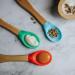 Wild & Stone Bamboo Baby Weaning Spoon Set - Soft Silicone Infant Spoons in Blue, Green, Orange - Flexible Baby Feeding Spoons - Buy Online on GoSupps.com