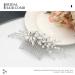 Catery Crystal Bride Wedding Hair Comb | Silver Bridal Hair Piece with Pearl Clips for Women & Girls - Buy Online on GoSupps.com