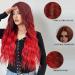 Esmee Ombre Red Long Wavy Synthetic Wig - 28 Inches | Heat Resistant for Daily & Cosplay Use - Buy Online on GoSupps.com