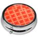 Red Diamond Pattern Portable Metal Pill Box - Round Mini 3-Compartment Storage for Small Pills | Travel Essential - Buy Online on GoSupps.com