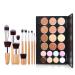 Pure Vie 20 Colors Hydrating Full Coverage Correcting Concealer Palette Camouflage Makeup Contour Kit for Conceals Corrects Dark Circles Acne + 11 Pcs Foundation Powder Concealer Eyeshadows Brushes 8 Ounce (Pack of 1)