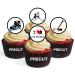 PRECUT Ice Hockey Cupcake Toppers Ice Hockey Theme Edible Cake Decorations Edible Ice Hockey Party Decorations Ice Hockey Cake Topper Ice Hockey Edible Cupcake Toppers (Pack of 12)