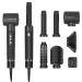 Ukliss Air Styler 7 in 1 hairstyler 7 in 1 hairstyler with 110 000 rpm high-speed Ionic hairdryer wrap air curling iron warm air brush & round brush diffuser hair styler for all hair types black