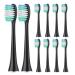 Replacement Toothbrush Heads Compatible with AquaSonic Black Series Vibe Series Black Series pro and Duo Series pro Electric Toothbrush Black Pack of 10 Black 1 Count (Pack of 10)