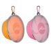 Slson 2 pieces of dog bitches foldable travel bowl spout -safe dog bowl with lid and hook portable silicone drinking bowl for cats dogs hikes and camping (1000ml orange and pink) 1000ml orange and pink
