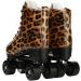 YYW Funky Leopard-Print Roller Skates (Size 38 US Men 7 Women 8.5) | PU Leather Outdoor Skates - Buy Online on GoSupps.com