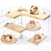 Wangdu hamster accessories set: 5 pieces hamster toys made of wood natural wood platform bird seating board DIY toy cage decor accessories for hamster guinea pigs chinchillas racing mice