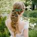 inSowni 7 Pieces Vintage Proms Bridal Wedding Glitter Emerald Green Rhinestone Crystal Gold Metal Hair Side Combs Slides U-shaped Hair Pins Accessories for Women Flower Girls Brides Bridesmaids - Buy Online on GoSupps.com