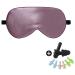 LaCourse 100% Natural Mulberry Silk Eye Mask for Sleeping with 4Pair EarPlugs & Travel Pouch Both Sides 19 Momme Organic Silk Adjustable Silk Sleep Eye Mask for Women Grey Purple Grey Purple With 4 Pairs Ear Plugs