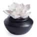 Airom Gardenia Passive White Porcelain Diffuser, Non-Electric, Battery-Free Fragrance and Essential Oil Diffuser with Peppermint Essential Oil, White Flower with Black Vase