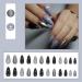 JUSTOTRY 24 Pcs Glitter Stiletto False Nails Short - Grey & Black French Almond Fake Nails with Nail Glue - Women's Nail Art Set - Buy Online on GoSupps.com