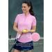 IBKUL Athleisure Wear Sun Protective UPF 50+ Icefil Cooling Tech Short Sleeve Mock Neck Top - Candy Pink - X-Large - Buy Online on GoSupps.com