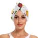 Colored Fruit Hair Towel 2 Pack Super Absorbent Hair Drying Towel Quick Dry Hair Turbans Head Towel with Button Twisty Wrap for Women Girls