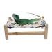 Dnoifne Reptile Hammock Swing Hanging Bed, Wooden Lizard Bed, Reptile Summer Bed for Bearded Dragon Leopard Gecko Lizard Wood + Tower Pattern