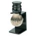 English shaving brush badger silver tip with stand