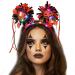Coridy Light Up Halloween Headband LED Pumpkin Hairband Orange Sunflower Head Boppers Evil Smile Hair Accessories for Women Festival (orange Pumpkin) Orange Pumpkin