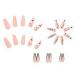 Justotry 24-Piece Long Nude Ballerina Press-On Nails | Heart Design Acrylic Fake Nails | French Nail Art for Women - Buy Online on GoSupps.com