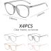 Nyggtyk 4 Pcs Transparent Cartoon Frames for Women - Fashionable Round Plastic Glasses - Buy Online on GoSupps.com