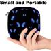 Shiny Blue Butterfly Sanitary Napkin Storage Bag | Portable Menstrual Cup & Female Hygiene Pockets - Ideal for First Periods - Buy Online on GoSupps.com