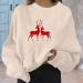 Womens Christmas Crewneck Sweater - Lightweight Long-Sleeved Shirt in Beige - Size XL - Buy Online on GoSupps.com