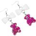 Feyley Fashion Bowknot Earrings | Colorful Resin Dripping Bear Trailer Danglers | Unique Cartoon Sweets Jewelry Gift - Buy Online on GoSupps.com
