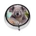 Pill Organizer Cute Koala Round Pill Box 3 Compartment Fashion Medicine Pill Case Portable Travel Pill Case Metal PillBoxs for Pocket Purse Office Travel One Size Cute Koala