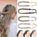 S -noilite hair braided hair extensions headband classic chunky wide braids elastic stretch hair part ladies girl beauty accessory width 1.5 " - dark blonde mix bleach blonde