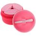 Healeved 1 Set Cream Box Cream Holder Silicone Container Toiletry Container for Travel Lotion Dispenser Jar Travel Cream Jar Cream Jar with Spoon Empty Container Travel Makeup Jar 6.5X6.5X4.5CM Pink