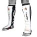 Meister Edge Leather Instep Shin Guards w/Gel Padding (Pair) - White Small/Medium