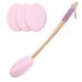 AmazerBath Lotion Applicator for Back Feet 4 Replaceable Pads with 1 Long Handled Back Sunscreen Applicator for Elderly Women Apply Cream Medicine Skin Cream Moisturizer Sunscreen Tanner Pink