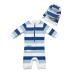 BONVERANO Baby Boys Swimsuit Toddler Bathing Suit Long-Sleeve Zipper One Piece Swimwear with UPF 50+ Sun Protection Stripe 2 12-18 Months